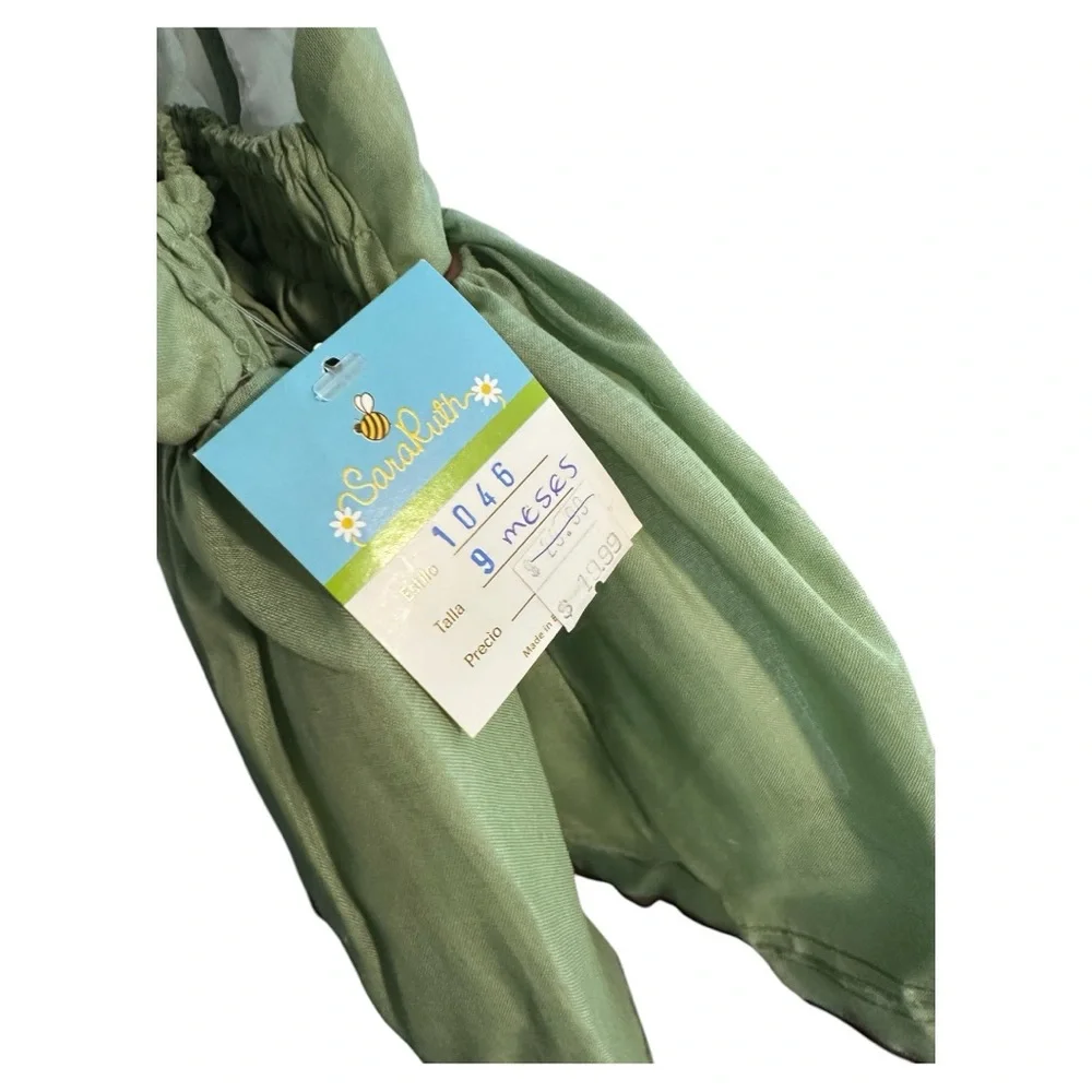 Sara Ruth | Infant Sage Green with Brown Accents Dress | Size 9 months | NWT NEW
